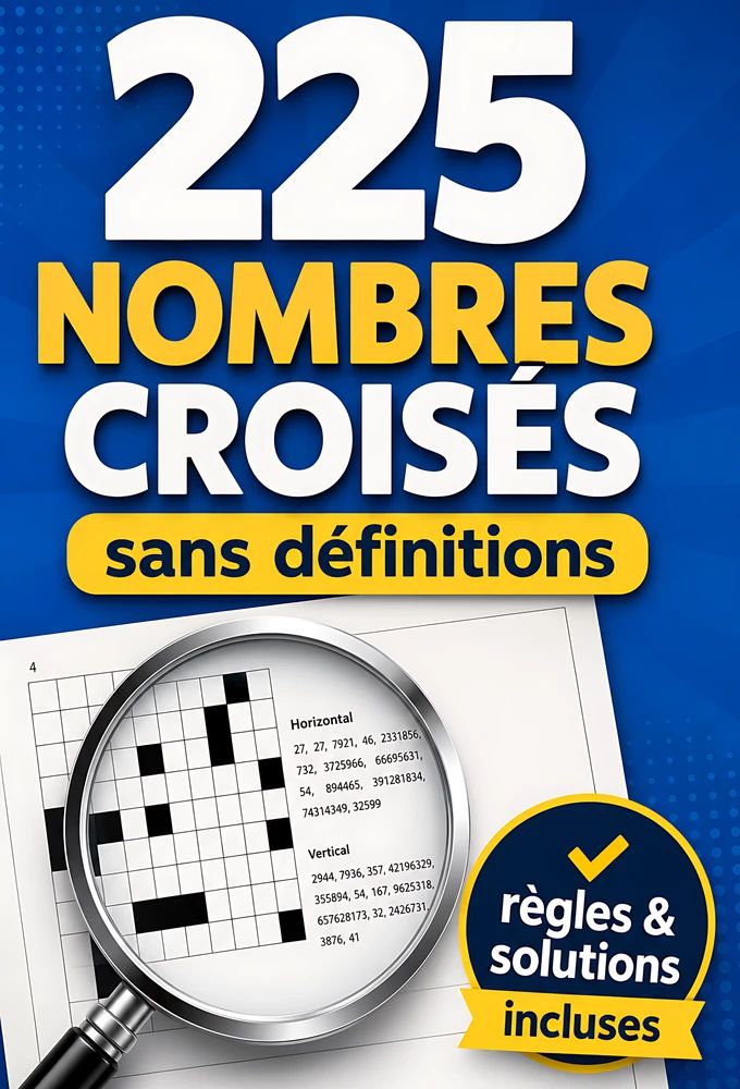 Couverture 225 nombres croisés de Élise Girard (collection Jeux)